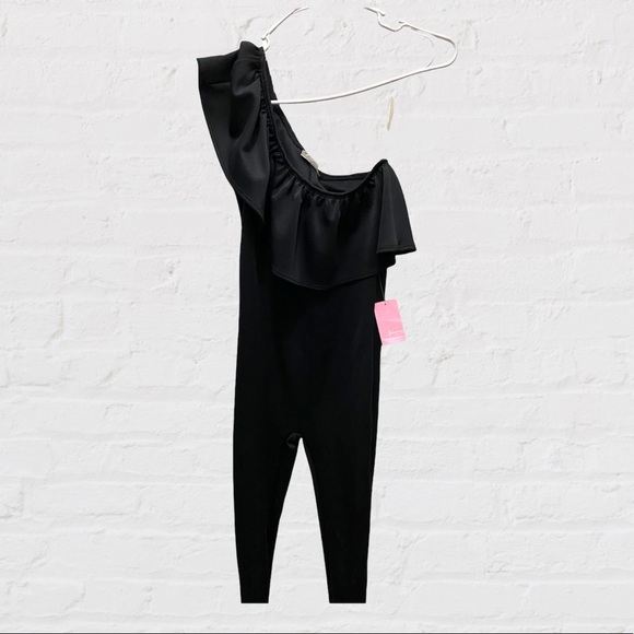 5212159 Multi Colour One Shoulder Ruffle Jumpsuit
